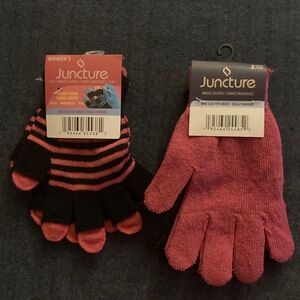 NWT Juncture Woman’s Pink and Black Magic Gloves 3 pairs